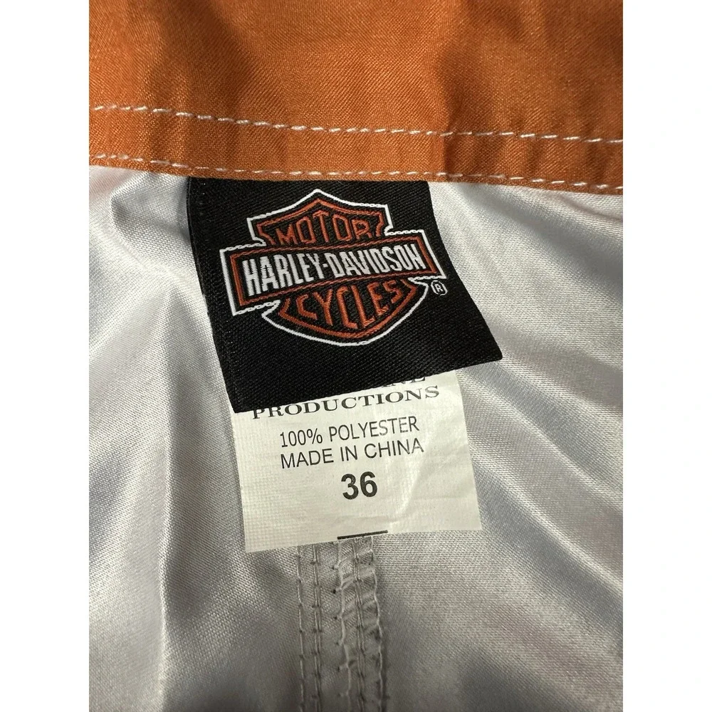 Harley Davidson Board Shorts Mens 36 Black Bahamas Motorcycle Swim Trunks AOP